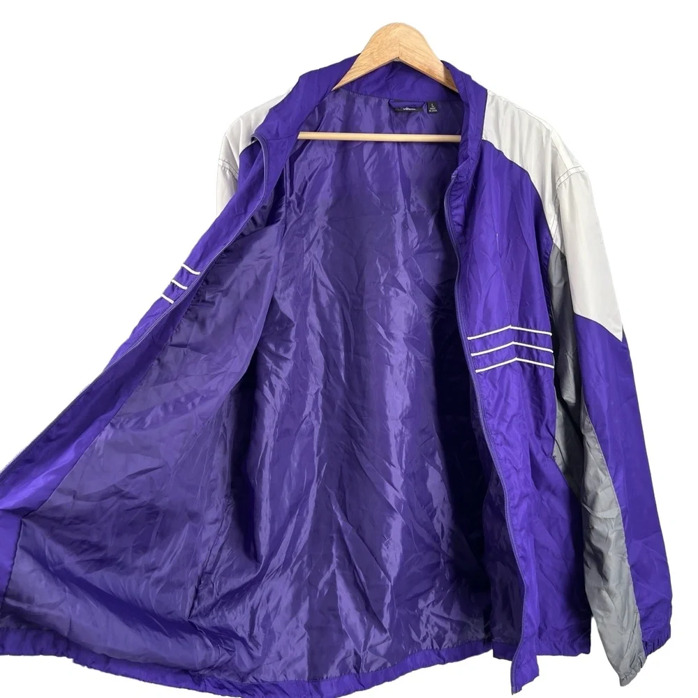 Minnesota Vikings Windbreaker Jacket‎ Reebok Purple Full-Zip NFL Football Large